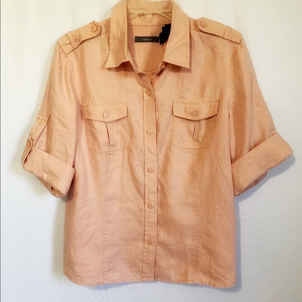 Linen camp shirt sz Lg